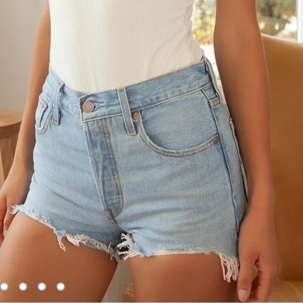 Levi’s 501 Light Blue High-Rise Denim Cutoff Shorts